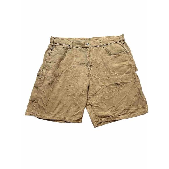 Carhartt Shorts Mens Size 40 Utility Carpenter Hammer Loop Work‎ Wear Khaki - Picture 1 of 6